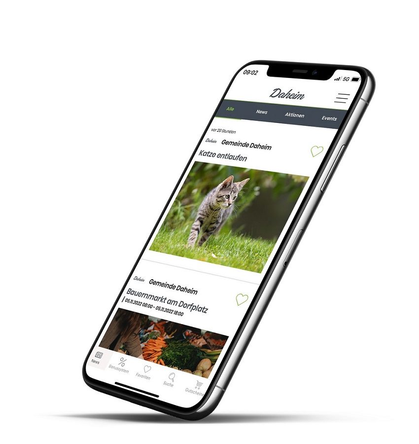 Daheim App unterstützt durch die Plattform Jolioo - einfache digitale Kommunikation für Gemeinden, Städte und Regionen